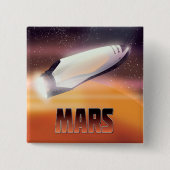 Mars Space poster Vierkante Button 5,1 Cm (Voorkant)