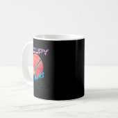 Mars Space Rocket Synthwave Outrun Retro Koffiemok (Voorkant links)