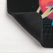 Mars Space Rocket Synthwave Outrun Retro Muismat (Hoek)
