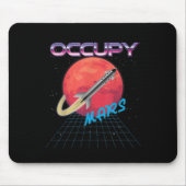 Mars Space Rocket Synthwave Outrun Retro Muismat (Voorkant)
