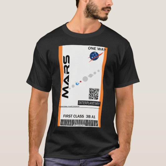Mars Space Ticket T-shirt (Voorkant)