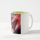 Mars-staartwart Deco-ruimtekunst Tweekleurige Koffiemok (Voorkant rechts)