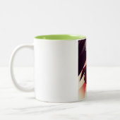 Mars-staartwart Deco-ruimtekunst Tweekleurige Koffiemok (Links)