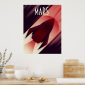 Mars Starship Art Deco Ruimtekunst Poster (Keuken)