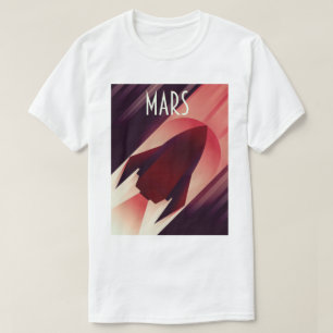 Mars Sterrenschip Art Deco Ruimte Kunst T-shirt