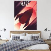 Mars Sterrenschip Art Deco Ruimtekunst Canvas Afdruk (Insitu (Slaapkamer))