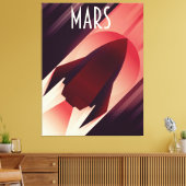 Mars Sterrenschip Art Deco Ruimtekunst Canvas Afdruk (Insitu (Woonkamer))
