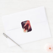 Mars Sterrenschip Art Deco Ruimtekunst Ronde Sticker (Envelop)