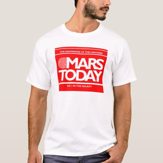 Mars Today-krant Funny SciFi Graphic T-shirt (Voorkant)