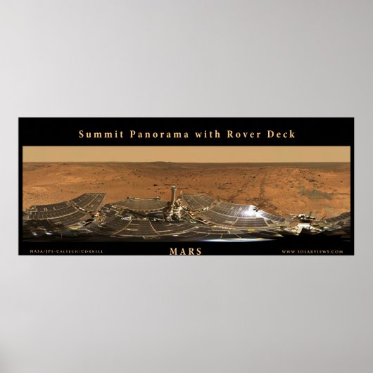Mars-top Panorama met Rover Deck Poster (Voorkant)