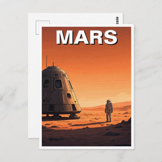 Mars Travel Briefkaart (Voorkant / Achterkant)