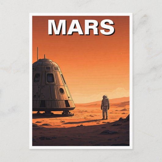 Mars Travel Briefkaart (Voorkant)