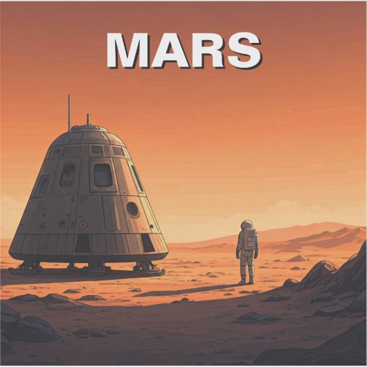 Mars Travel Sticker (Voorkant)