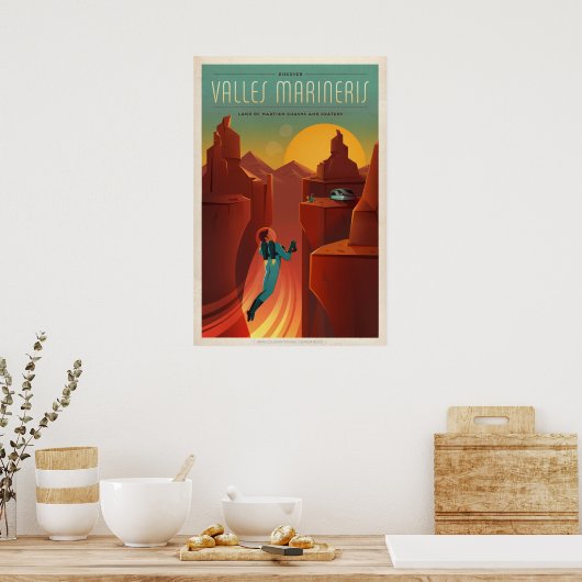 Mars Valles Marineris Toerisme Poster (Keuken)