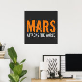 Mars valt de wereld aan poster (Thuiskantoor)