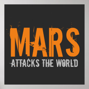 Mars valt de wereld aan poster