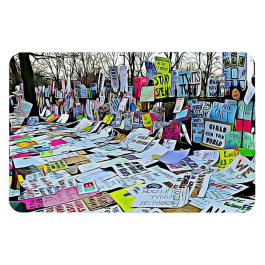 Mars van de vrouwen Protest Signs Magnet Magneet (Horizontaal)