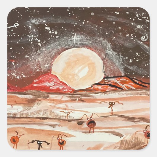 MARS VIERKANTE STICKER (Voorkant)