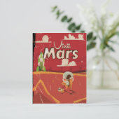 Mars Vintage Reisposter Briefkaart (Staand voorkant)