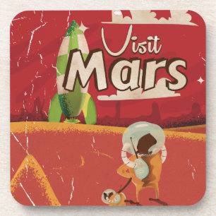 Mars Vintage Reisposter Drankjes Onderzetter