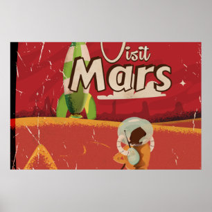 Mars Vintage Reisposter Poster