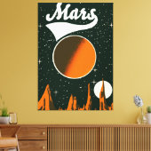 Mars vintage ruimte kunst canvas afdruk (Insitu (Woonkamer))