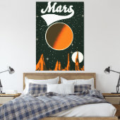 Mars vintage ruimte kunst canvas afdruk (Insitu (Slaapkamer))
