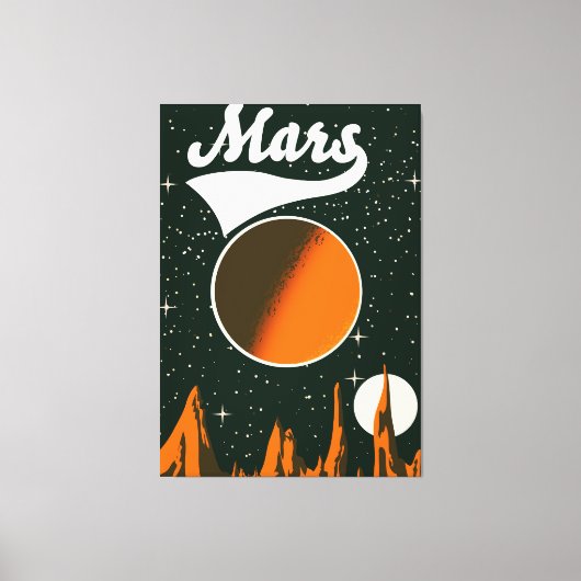 Mars vintage ruimte kunst canvas afdruk (Voorkant)
