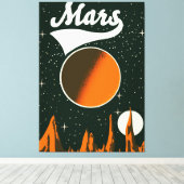 Mars vintage ruimte kunst canvas afdruk (Insitu (Houten vloer))