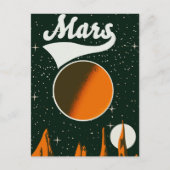 Mars vintage ruimte kunst feestdagenkaart (Voorkant)