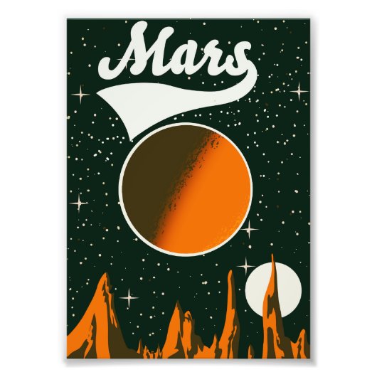 Mars vintage ruimte kunst foto afdruk (Voorkant)