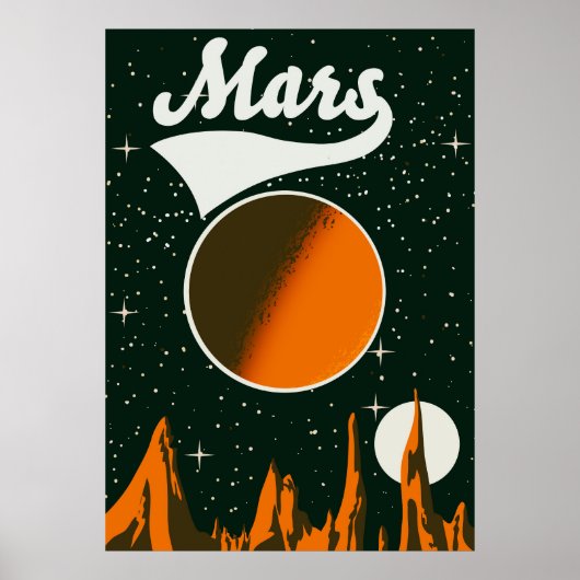 Mars vintage ruimte kunst poster (Voorkant)