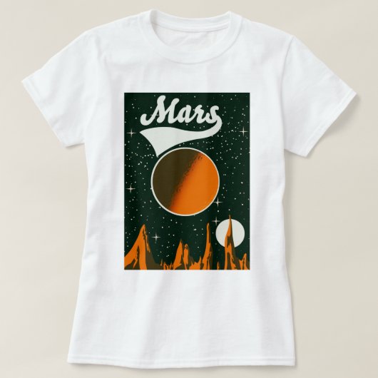 Mars vintage ruimte kunst t-shirt (Design voorkant)