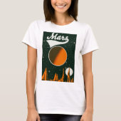 Mars vintage ruimte kunst t-shirt (Voorkant)