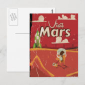 Mars Vintage Travel Poster Briefkaart (Voorkant / Achterkant)