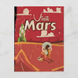 Mars Vintage Travel Poster Briefkaart