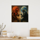 Mars vs Earth Showdown Poster (Keuken)