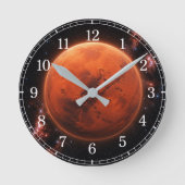 Mars Wall Clock — Space-Inspired Design Ronde Klok (Voorkant)