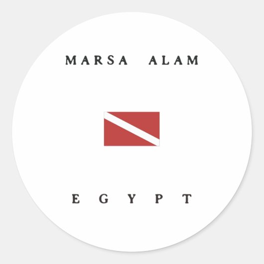 Marsa Alam Egypt Scuba Dive Flag Ronde Sticker (Voorkant)