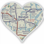 Marsahall MO Retro kaart Sticker (Voorkant)