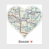 Marsahall MO Retro kaart Sticker (Vel)