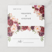 Marsal Bloemen Bruiloft Bruidsshower Zitplaatsen V Plaatskaartje (Buitenkant ongevouwen)