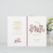 Marsala ampersand scroll leaf bruiloft (Staand voorkant)