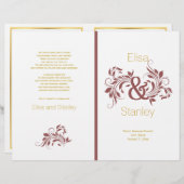 Marsala ampersand scroll leaf bruiloft (Voorkant / Achterkant)