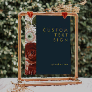 Marsala Autumn Floral   Aangepaste marinekaarten e Poster