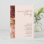 Marsala Autumn Floral | Blush Bachelorette Party Kaart (Staand voorkant)