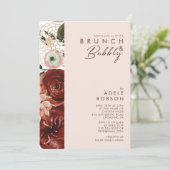 Marsala Autumn Floral | Blush Brunch en Bubble Kaart (Staand voorkant)