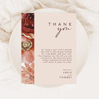 Marsala Autumn Floral | Blush-kaart voor bedankt