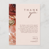 Marsala Autumn Floral | Blush-kaart voor bedankt Briefkaart (Voorkant)