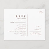 Marsala Autumn Floral Blush Menu Keuze RSVP-kaart (Achterkant)